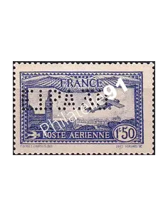 PA n°    1 et 2 * (Timbres signés) - Poste Aérienne - 1er Salon de l'Aviation et de la Navigation - Merson surchargé (250424-16)