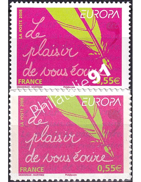 France, n° 4181 et 207, Europa 2008, collection timbres Europe