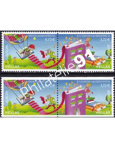 Grèce, n° 2515 à 2518, 1 paire + 1 paire de carnet, timbres Europa