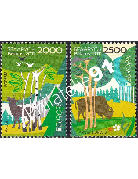 Biélorussie, n° 732 à 733, collection timbres Europa