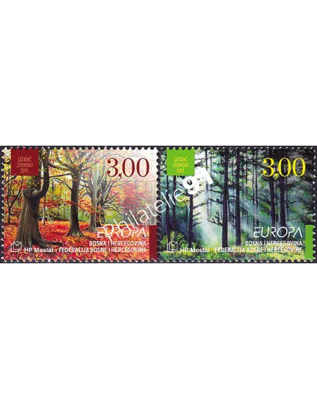 Timbres d'Herceg-Bosna, n° 280 et 281, paire, timbres Europa