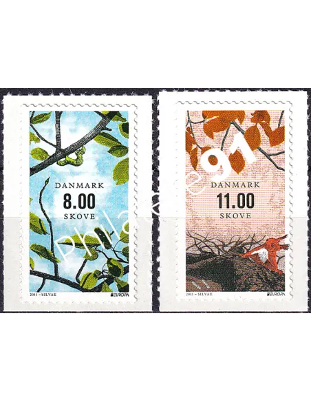 Danemark, n° 1631 à 1632 adhésifs, collection timbres Europa