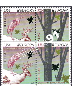 Grèce, n° 2575 à 2578, 1 paire + 1 paire de carnet, timbres Europa