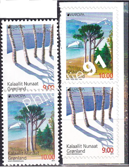 Groenland, n° 558 à 561, gommés + adhésifs, collection timbres Europe