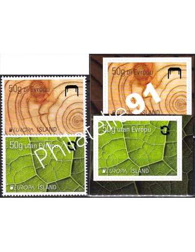 Islande n° 1231 à 1234, gommés + adhésifs, timbres d'Europa