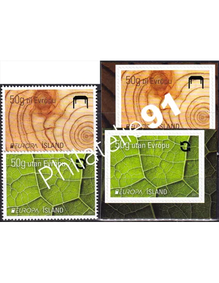 Islande n° 1231 à 1234, gommés + adhésifs, timbres d'Europa