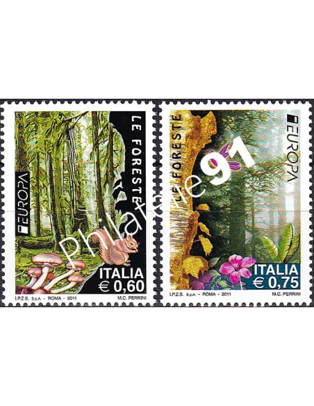 Italie n° 3204 à 3205, timbres d'Europa