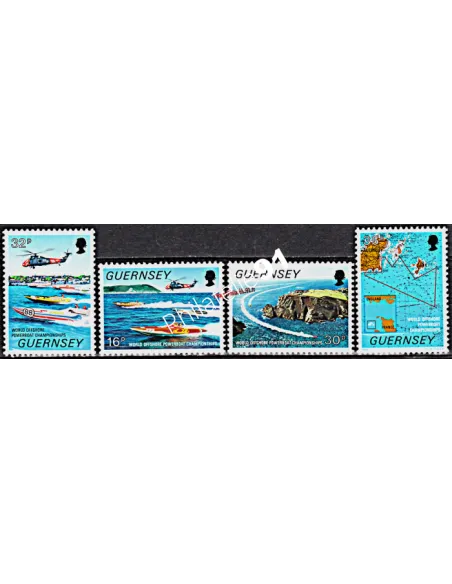 GUERNESEY - n°  428 à 431 ** - Championnats du monde de Motonautisme