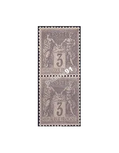 Timbre Classique n° 87, paire verticale, Collection timbres France