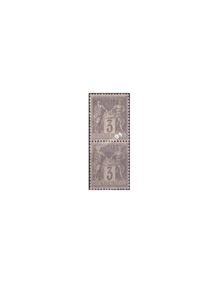 Timbre Classique n° 87, paire verticale, Collection timbres France