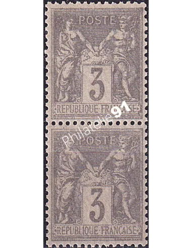 Timbre Classique n° 87, paire verticale, Collection timbres France