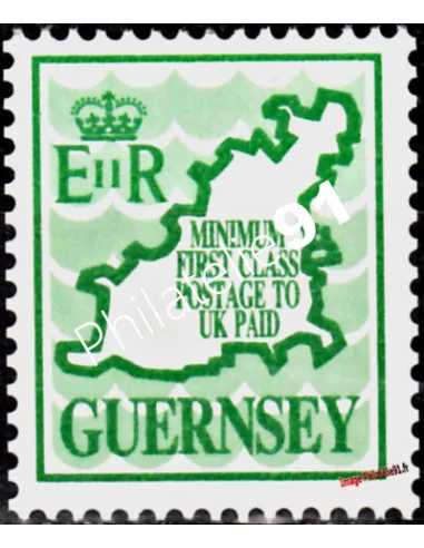 Timbre de GUERNESEY n° 454, timbre provisoire, timbre d'Europe
