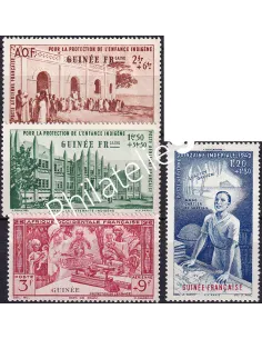 GUINEE, PA n° 6 à 9 charnière, collection timbres Colonies françaises