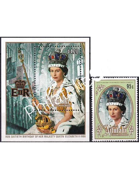 Aitutaki, n° 438 + BF n° 61, collection timbres Océanie