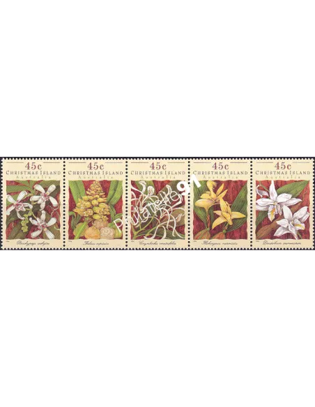 Ile Christmas, n° 405 à 409, en bande, Collection timbres Océanie