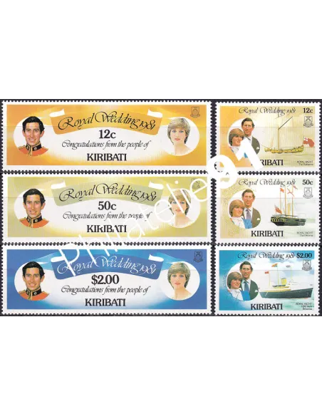 Kiribati, n° 50 à 55, collection timbres Océanie