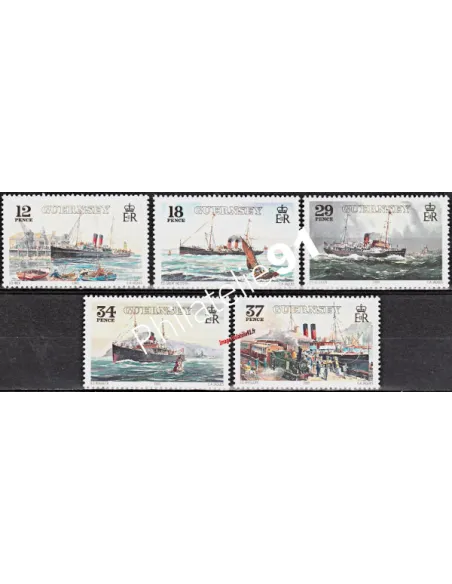 Timbres de GUERNESEY n° 462 à 466 - BATEAUX
