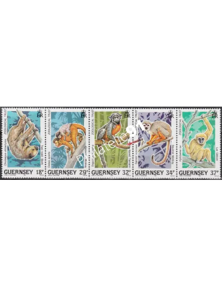Timbres de GUERNESEY n°  467 à 471 - W.W.F.
