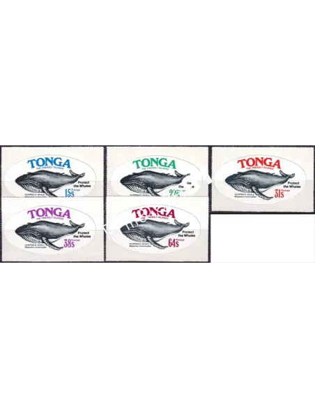 TONGA, n° 402 à 406, ND adhésifs, Collection timbres Océanie
