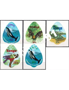 TONGA, n° 439 à 443, ND adhésifs, Collection timbres Océanie
