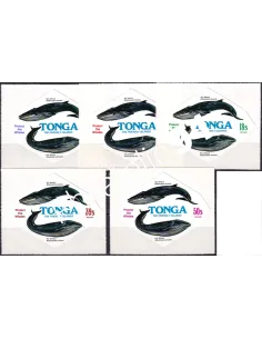 TONGA, PA n° 219 à 223, ND adhésifs, Collection timbres Océanie