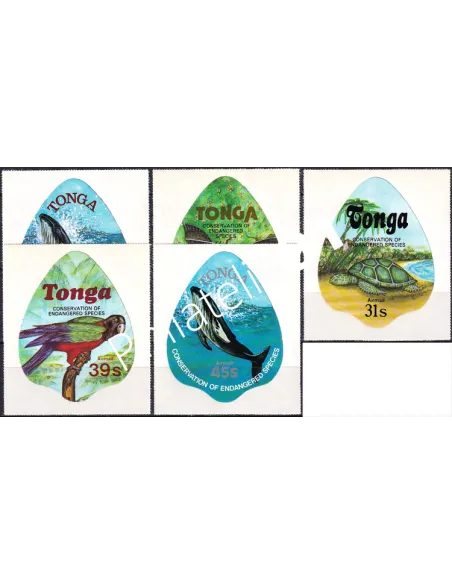 TONGA, PA n° 244 à 248, ND adhésifs, Collection timbres Océanie