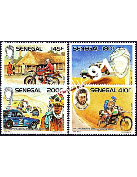 Timbres du SÉNÉGAL n° 750 à 753 - Rallye Paris-Dakar