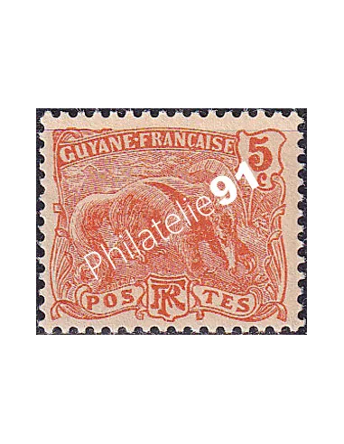 GUYANE, n° 75 charnière, collection timbres Colonies