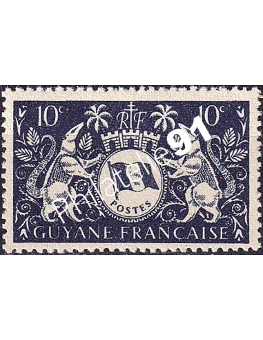 GUYANE, n° 182 charnière, collection timbres Colonies