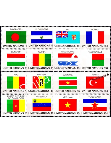 Timbres d'ONU - New York - n° 316 à 331** - Drapeaux