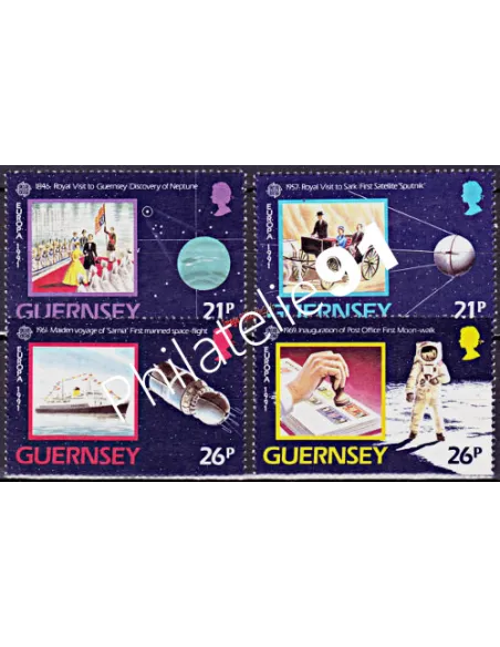 GUERNESEY - n°  520 à 523 ** - EUROPA 1991 - L'Europe et l'Espace