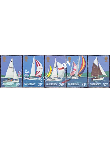 Timbres de GUERNESEY n° 524 à 528 - BATEAUX