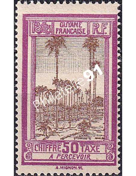 GUYANE, Timbre-taxe n° 17 charnière, collection timbres Colonies