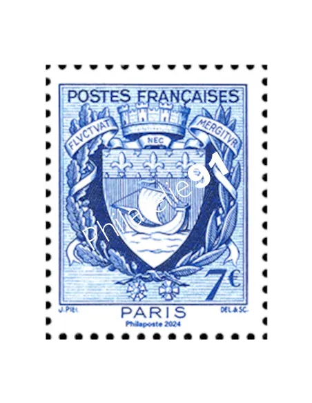 Timbre issu de l'Affiche Armoiries de Paris -  Paris-Philex 2024