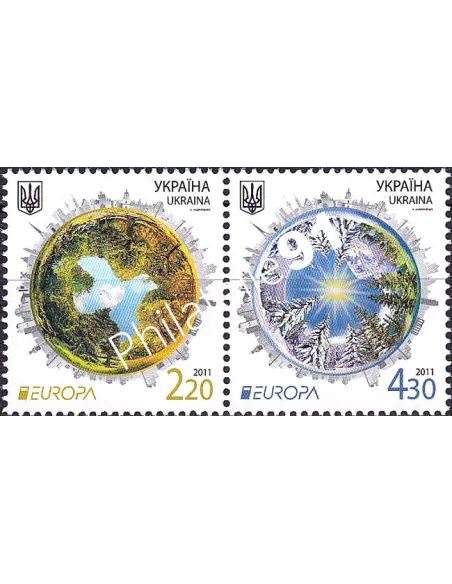 Ukraine n° 1042 à 1043, en paire, collection timbres Europa