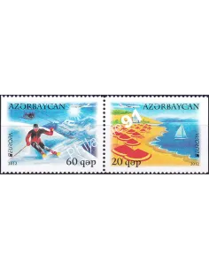 Azerbaïdjan, n° 783b à 784b, Paire issue de carnet, timbres Europa