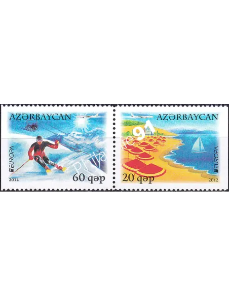 Azerbaïdjan, n° 783b à 784b, Paire issue de carnet, timbres Europa
