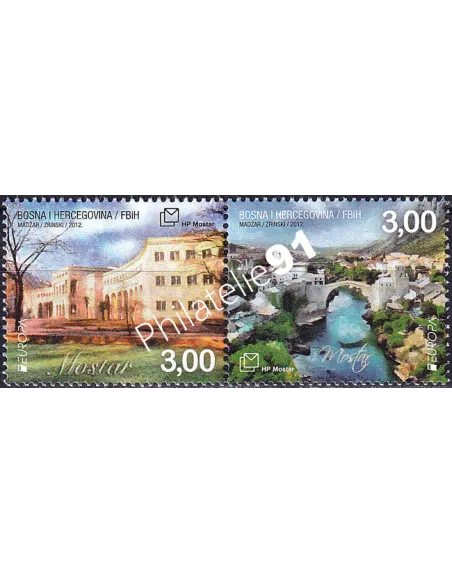 Herceg-Bosna, n° 305 et 306, paire, timbres Europa