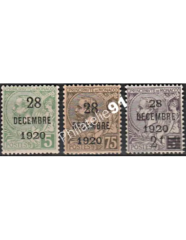 Timbres n° 48 à 50 de Monaco, collection timbres Monaco