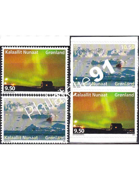Groenland, n° 594 à 597, gommés + adhésifs, collection timbres Europe