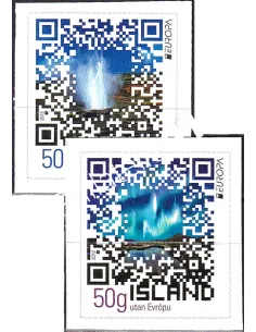 Islande n° 1288 à 1289 adhésifs, collection timbres d'Europa