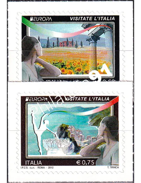 Italie n° 3297 à 3298, timbres d'Europa