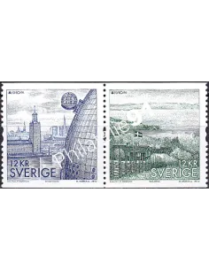 Suède, n° 2834 à 2835, paire de roulette, collection timbres Europa