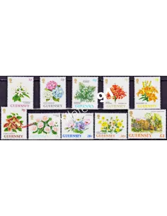 timbres de GUERNESEY n° 605 à 614 - FLORE - timbres d'Europe