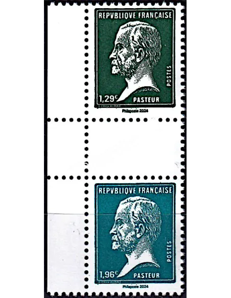 Timbres issus du Carnet Paris-Philex 2024, Pasteur, timbres de France