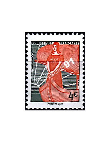 Timbre issu Bloc Paris-Philex 2024, Marianne à la Nef, timbres France