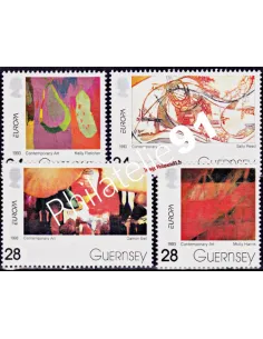 Timbres de GUERNESEY n° 616 à 619 - EUROPA 1993 - Art contemporain