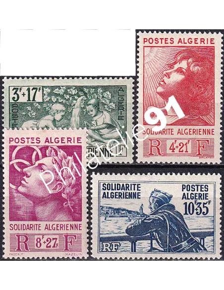 Algérie, n° 249 à 252 charnière, Timbres colonies francaises