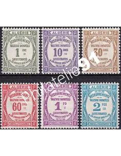 Algérie, Timbres-taxe n° 15 à 20 charnière, Timbres colonies