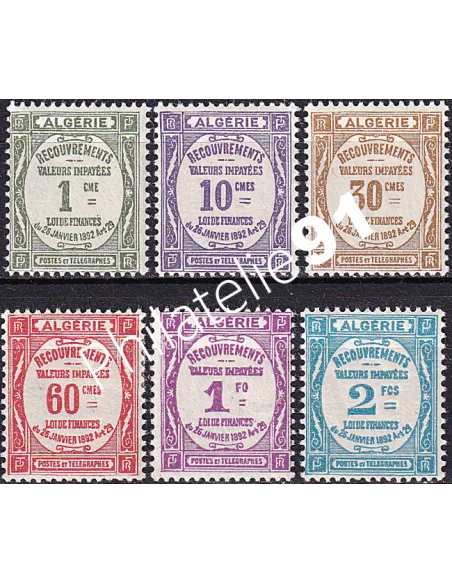 Algérie, Timbres-taxe n° 15 à 20 charnière, Timbres colonies